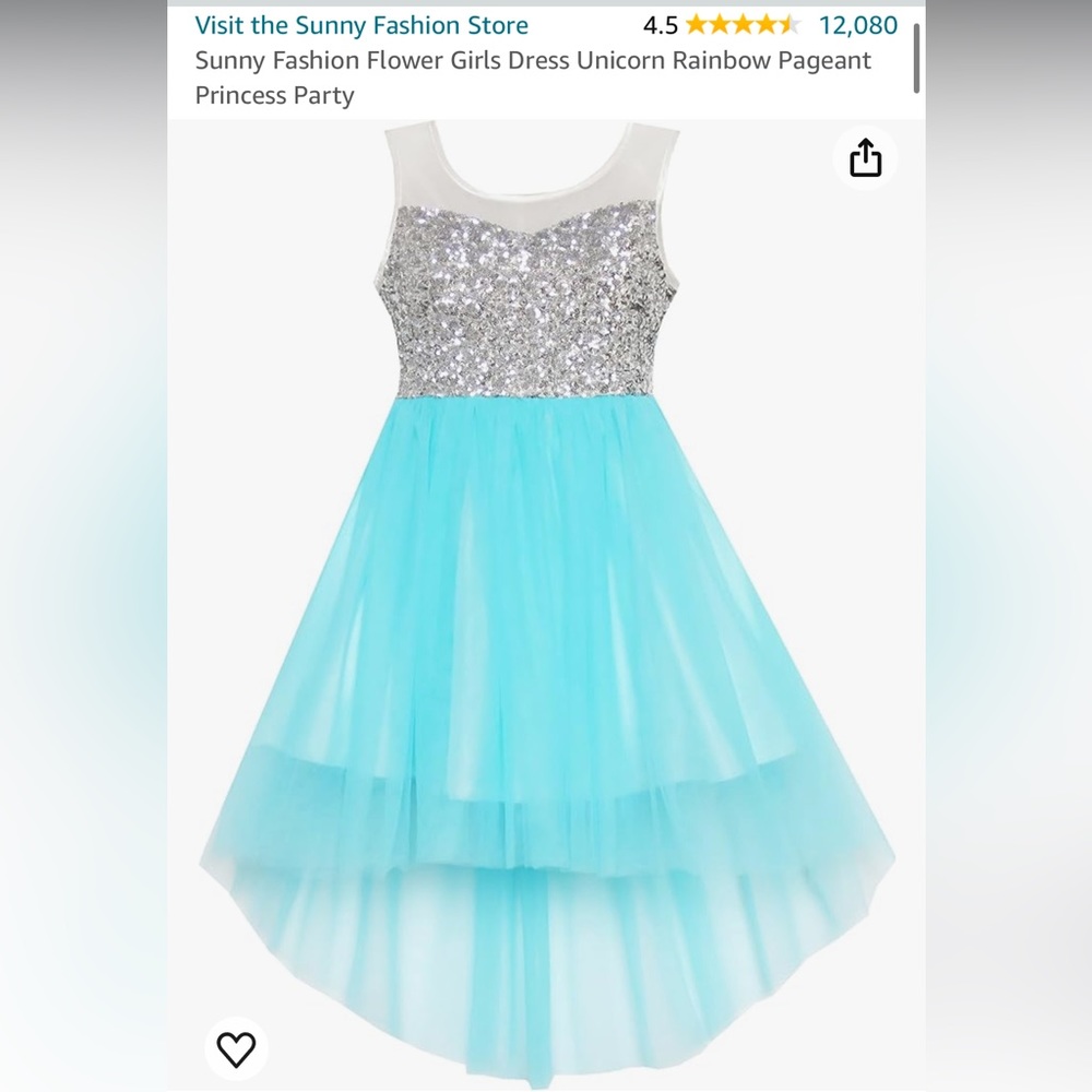 Girls size 12 sequin blue dress